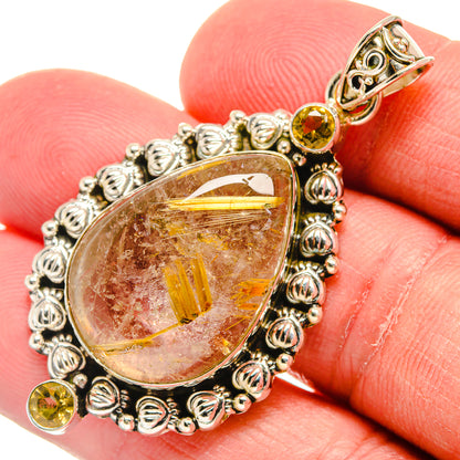 Rutilated Quartz Pendants handcrafted by Ana Silver Co - PD22494