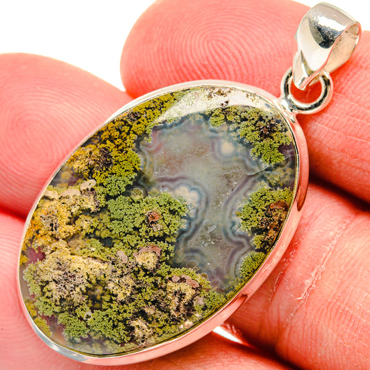 Indonesian Plume Agate Pendants handcrafted by Ana Silver Co - PD22502