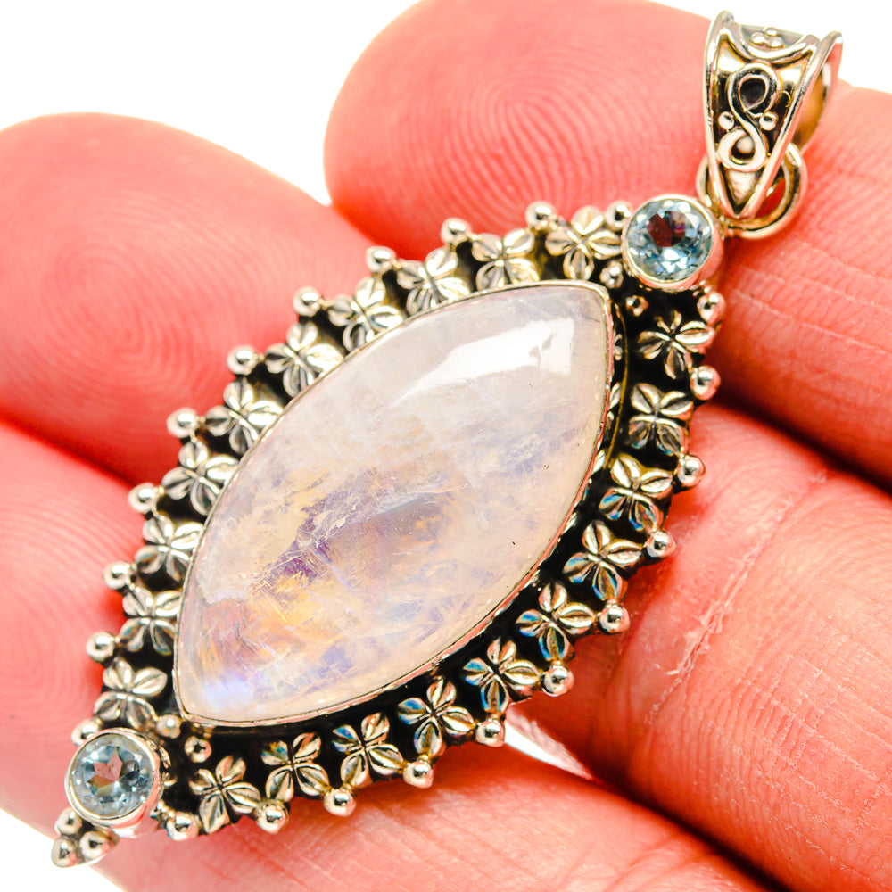Rainbow Moonstone Pendants handcrafted by Ana Silver Co - PD22507