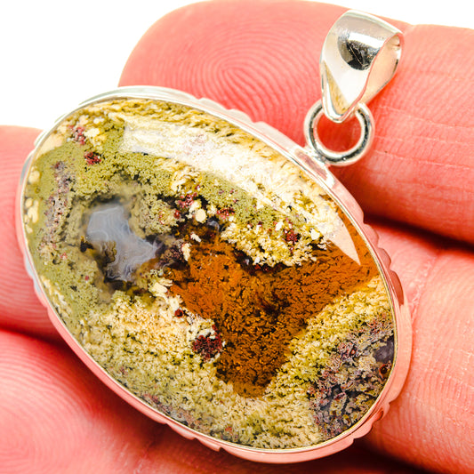 Indonesian Plume Agate Pendants handcrafted by Ana Silver Co - PD22510