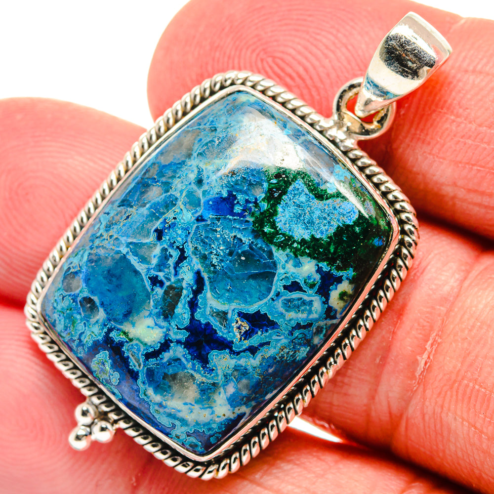 Chrysocolla In Malachite Pendants handcrafted by Ana Silver Co - PD22539