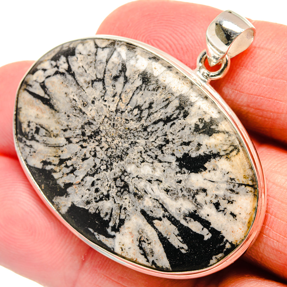 Chrysanthemum Stone Pendants handcrafted by Ana Silver Co - PD22552