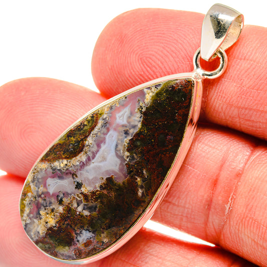 Indonesian Plume Agate Pendants handcrafted by Ana Silver Co - PD22598