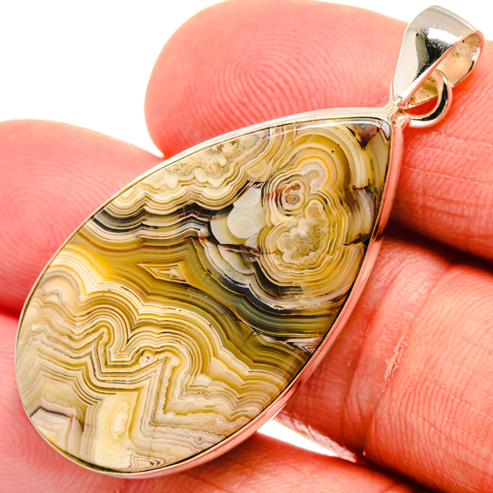 Laguna Lace Agate Pendants handcrafted by Ana Silver Co - PD22602