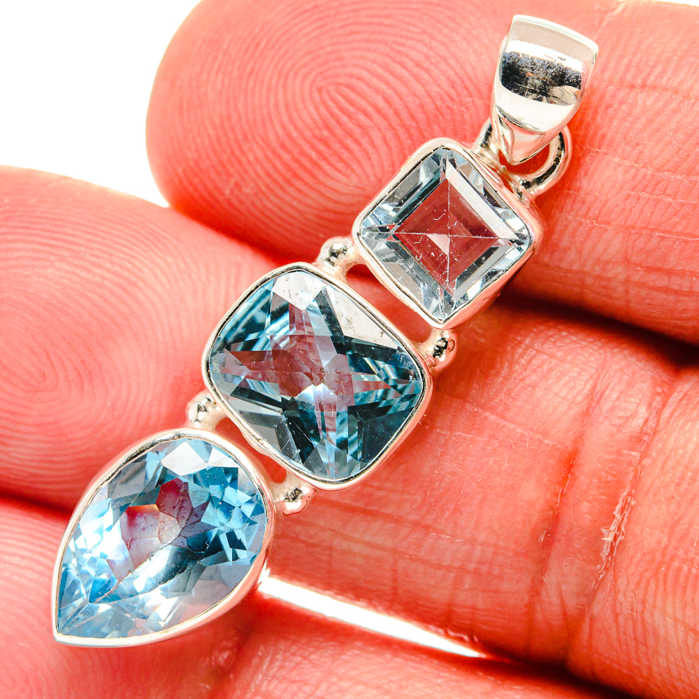 Blue Topaz Pendants handcrafted by Ana Silver Co - PD22626