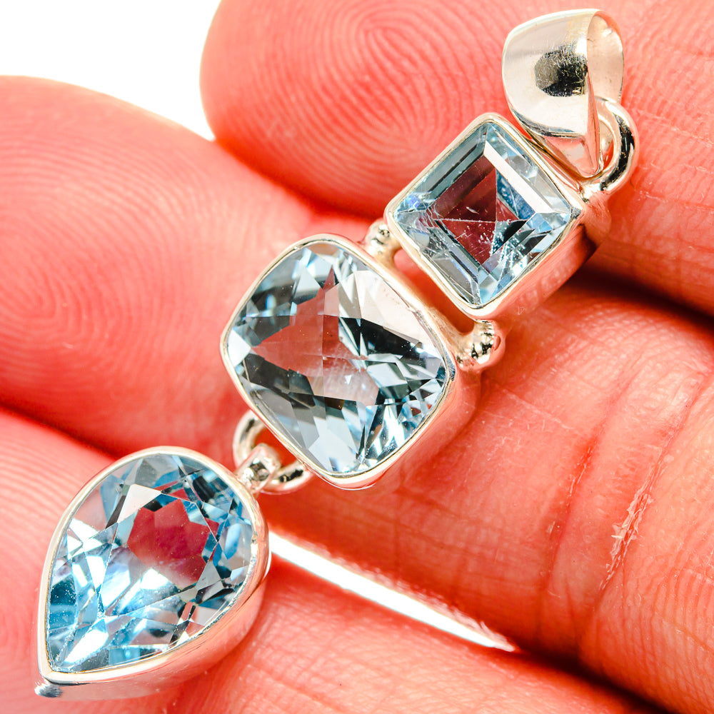 Blue Topaz Pendants handcrafted by Ana Silver Co - PD22628