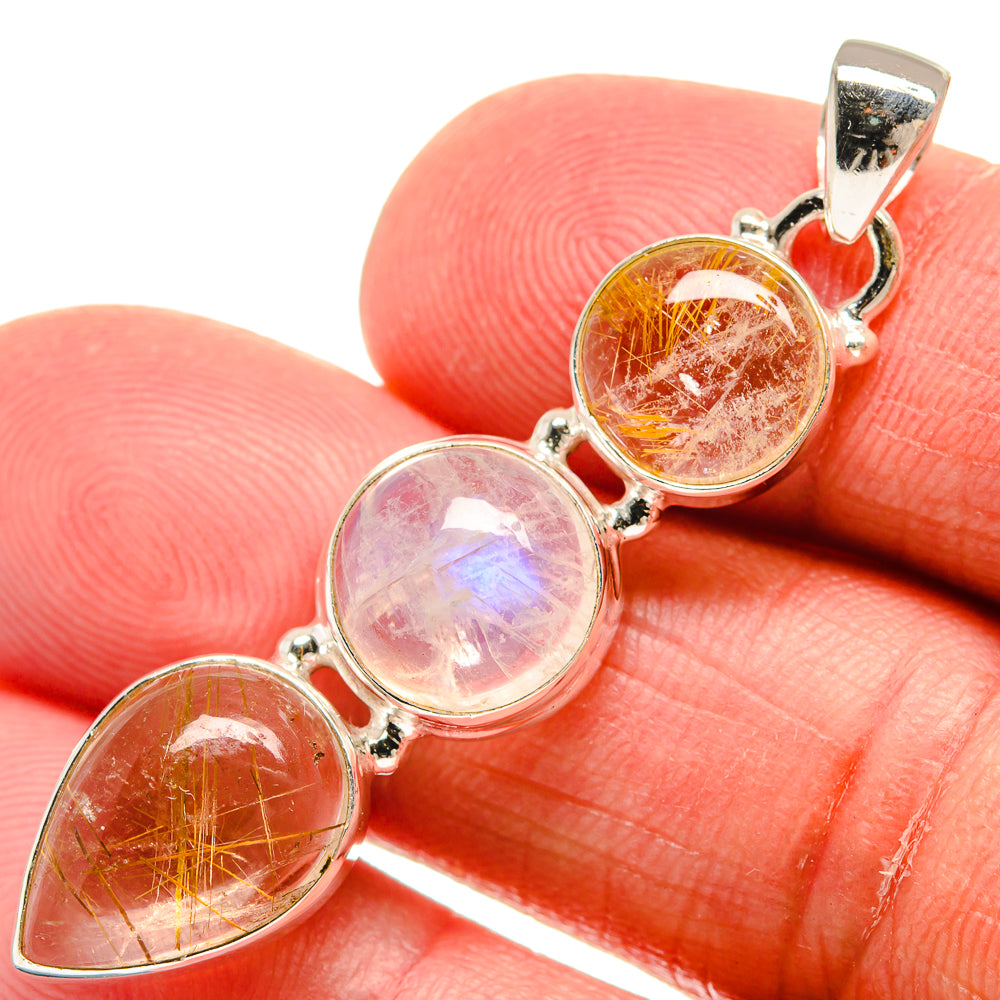 Rutilated Quartz Pendants handcrafted by Ana Silver Co - PD22630