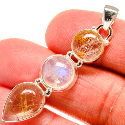 Rutilated Quartz Pendants handcrafted by Ana Silver Co - PD22630