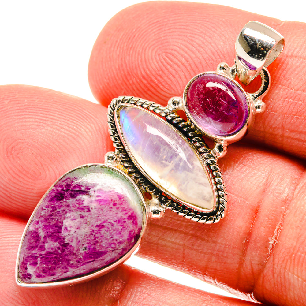 Ruby Zoisite Pendants handcrafted by Ana Silver Co - PD22631
