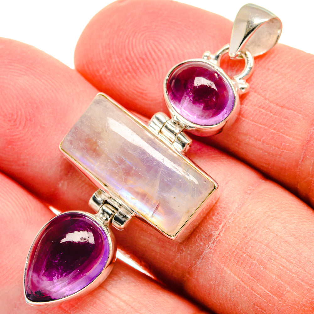 Rainbow Moonstone Pendants handcrafted by Ana Silver Co - PD22636