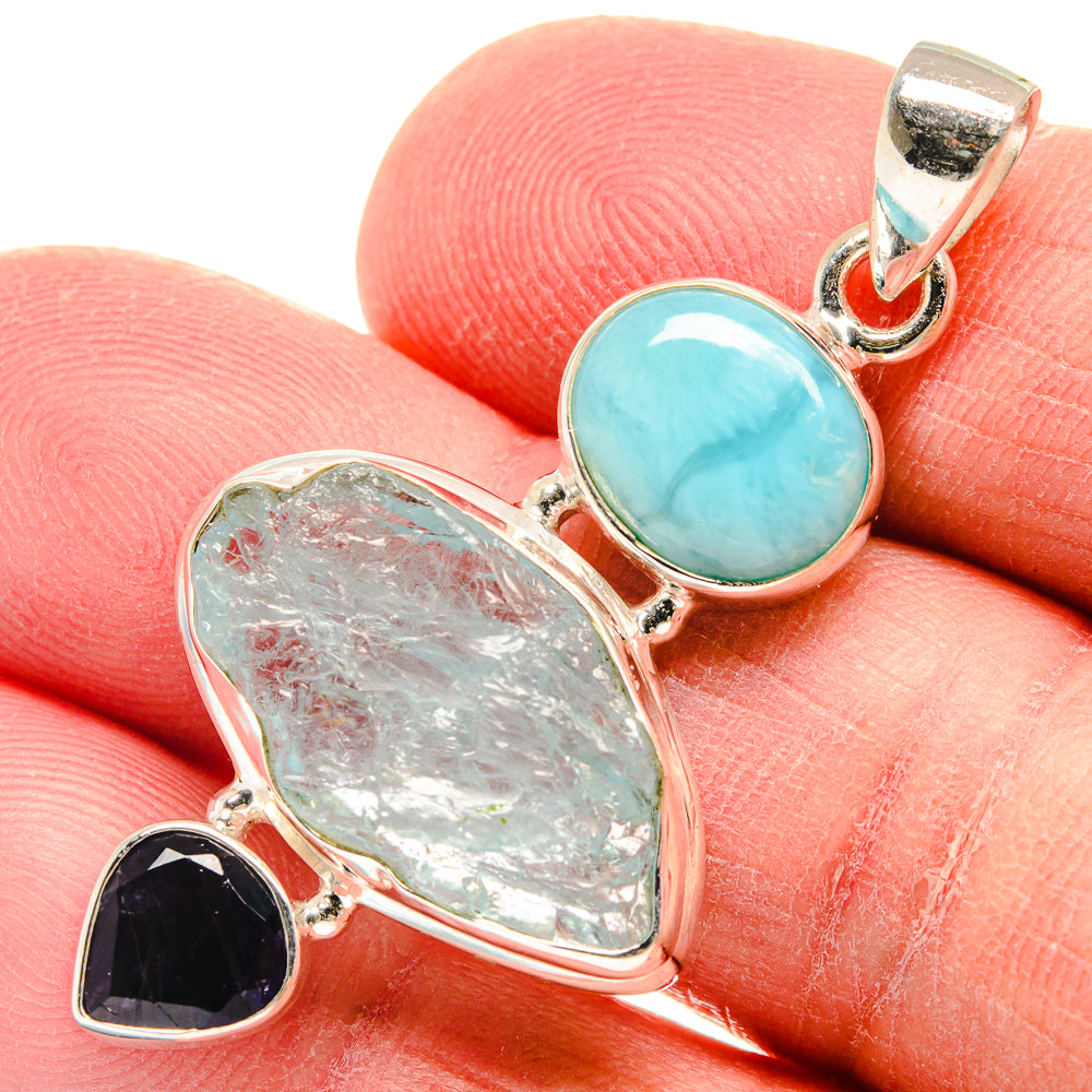Aquamarine Pendants handcrafted by Ana Silver Co - PD22640