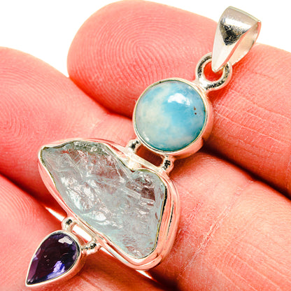 Aquamarine Pendants handcrafted by Ana Silver Co - PD22641
