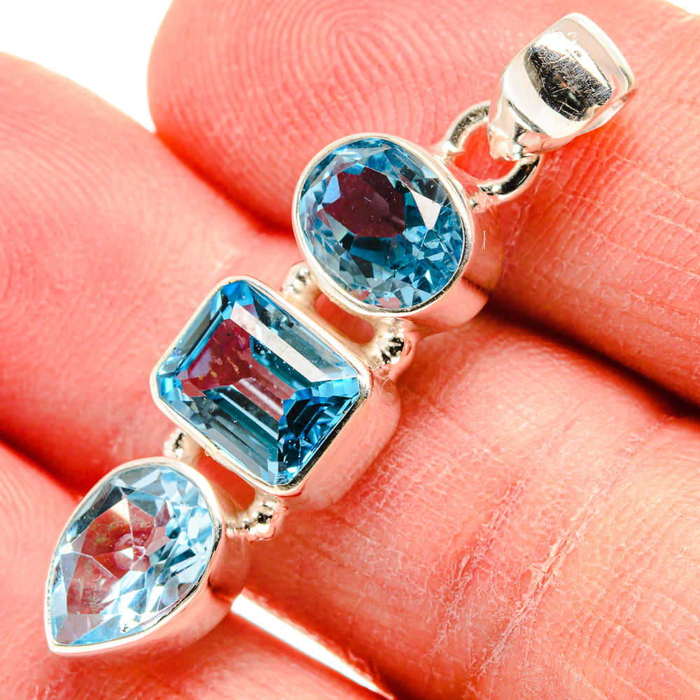 Blue Topaz Pendants handcrafted by Ana Silver Co - PD22642