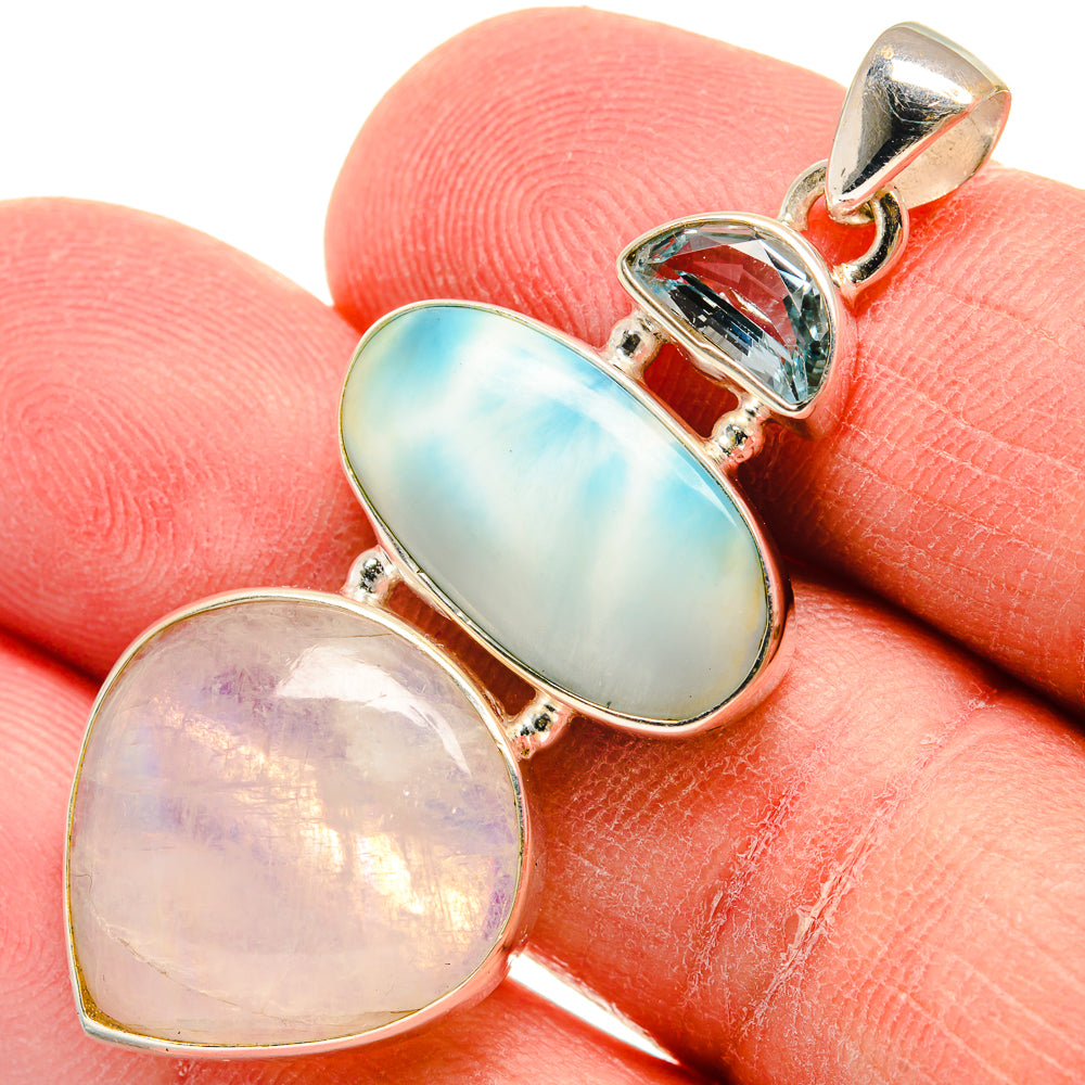 Rainbow Moonstone Pendants handcrafted by Ana Silver Co - PD22657