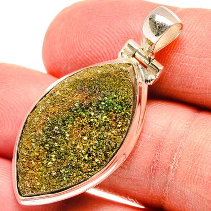 Spectro Pyrite Druzy Pendants handcrafted by Ana Silver Co - PD22682