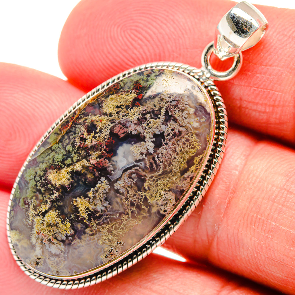 Indonesian Plume Agate Pendants handcrafted by Ana Silver Co - PD22685