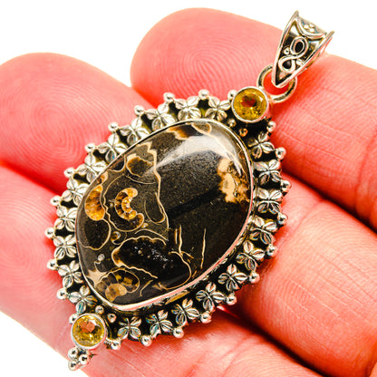 Turritella Agate Pendants handcrafted by Ana Silver Co - PD22695