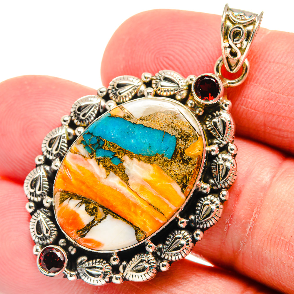 Spiny Oyster Turquoise Pendants handcrafted by Ana Silver Co - PD22699