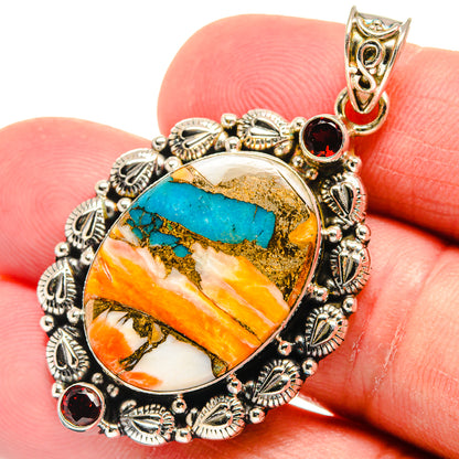 Spiny Oyster Turquoise Pendants handcrafted by Ana Silver Co - PD22699