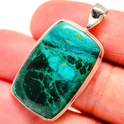 Chrysocolla In Malachite Pendants handcrafted by Ana Silver Co - PD22703