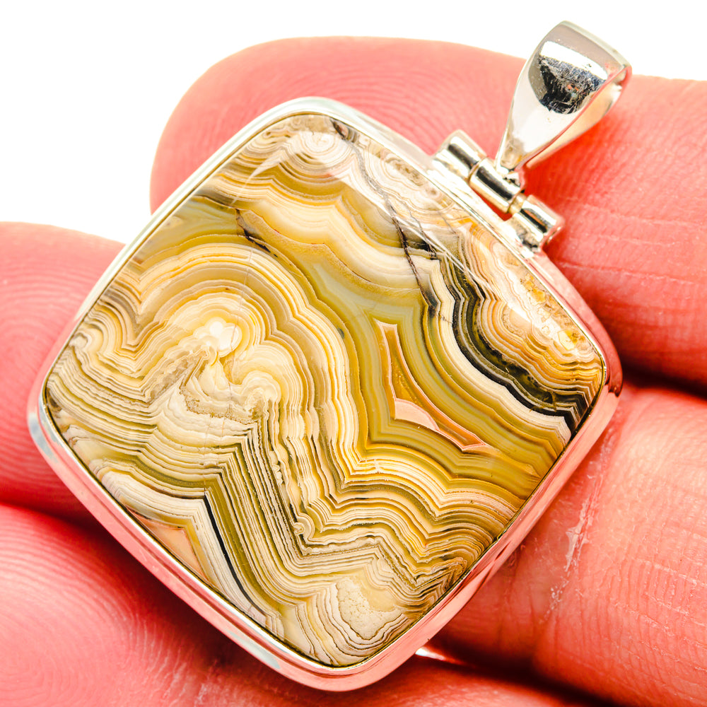 Laguna Lace Agate Pendants handcrafted by Ana Silver Co - PD22726