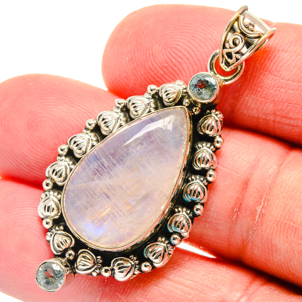 Rainbow Moonstone Pendants handcrafted by Ana Silver Co - PD22742