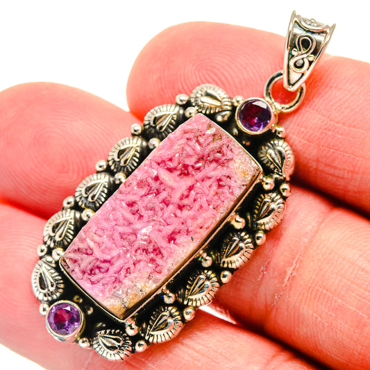 Cobalto Calcite Druzy Pendants handcrafted by Ana Silver Co - PD22748