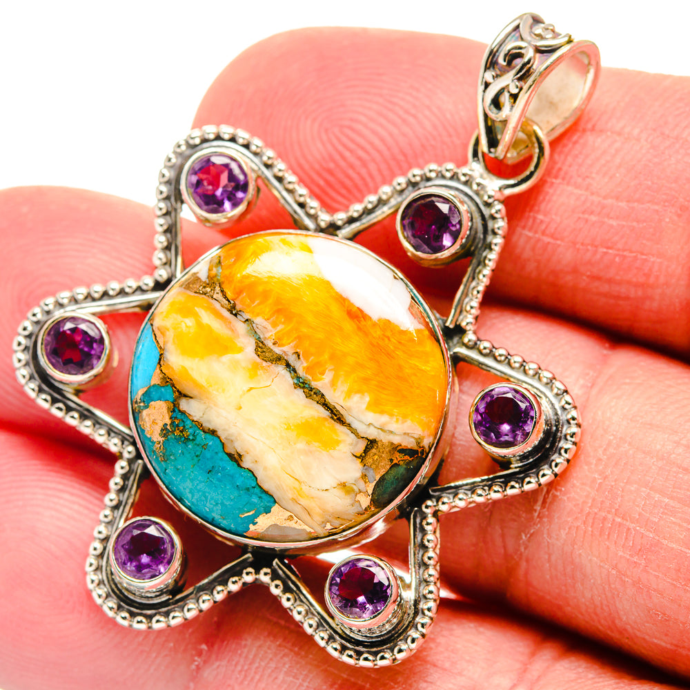 Spiny Oyster Turquoise Pendants handcrafted by Ana Silver Co - PD22757