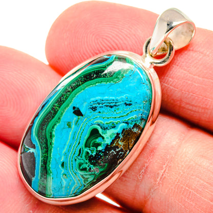 Chrysocolla In Malachite Pendants handcrafted by Ana Silver Co - PD22763