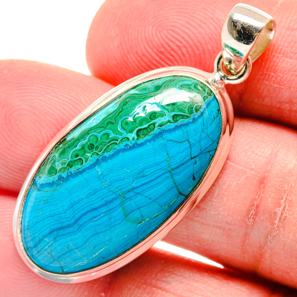 Chrysocolla In Malachite Pendants handcrafted by Ana Silver Co - PD22764