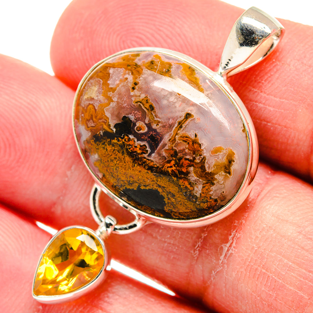 Plume Agate Pendants handcrafted by Ana Silver Co - PD22768