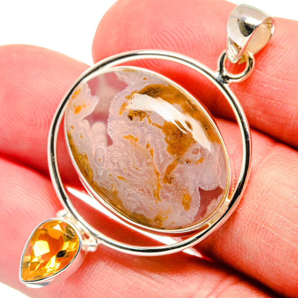 Plume Agate Pendants handcrafted by Ana Silver Co - PD22770