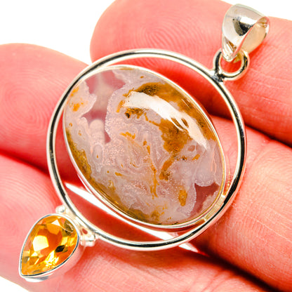 Plume Agate Pendants handcrafted by Ana Silver Co - PD22770