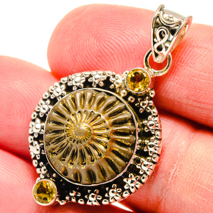 Pyrite Fossil Pendants handcrafted by Ana Silver Co - PD22782