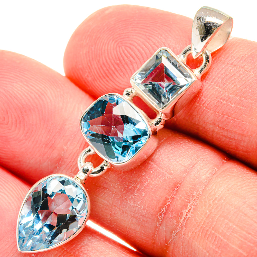 Blue Topaz Pendants handcrafted by Ana Silver Co - PD22791