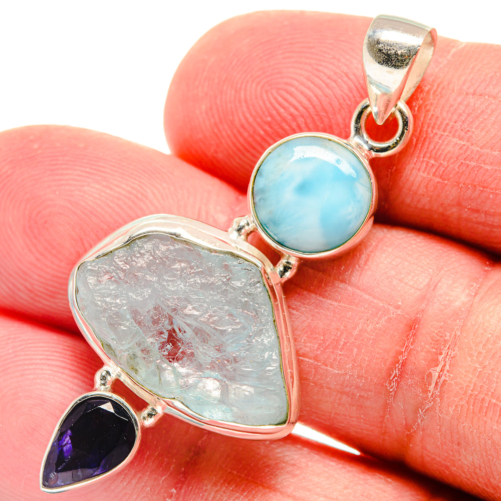 Aquamarine Pendants handcrafted by Ana Silver Co - PD22793