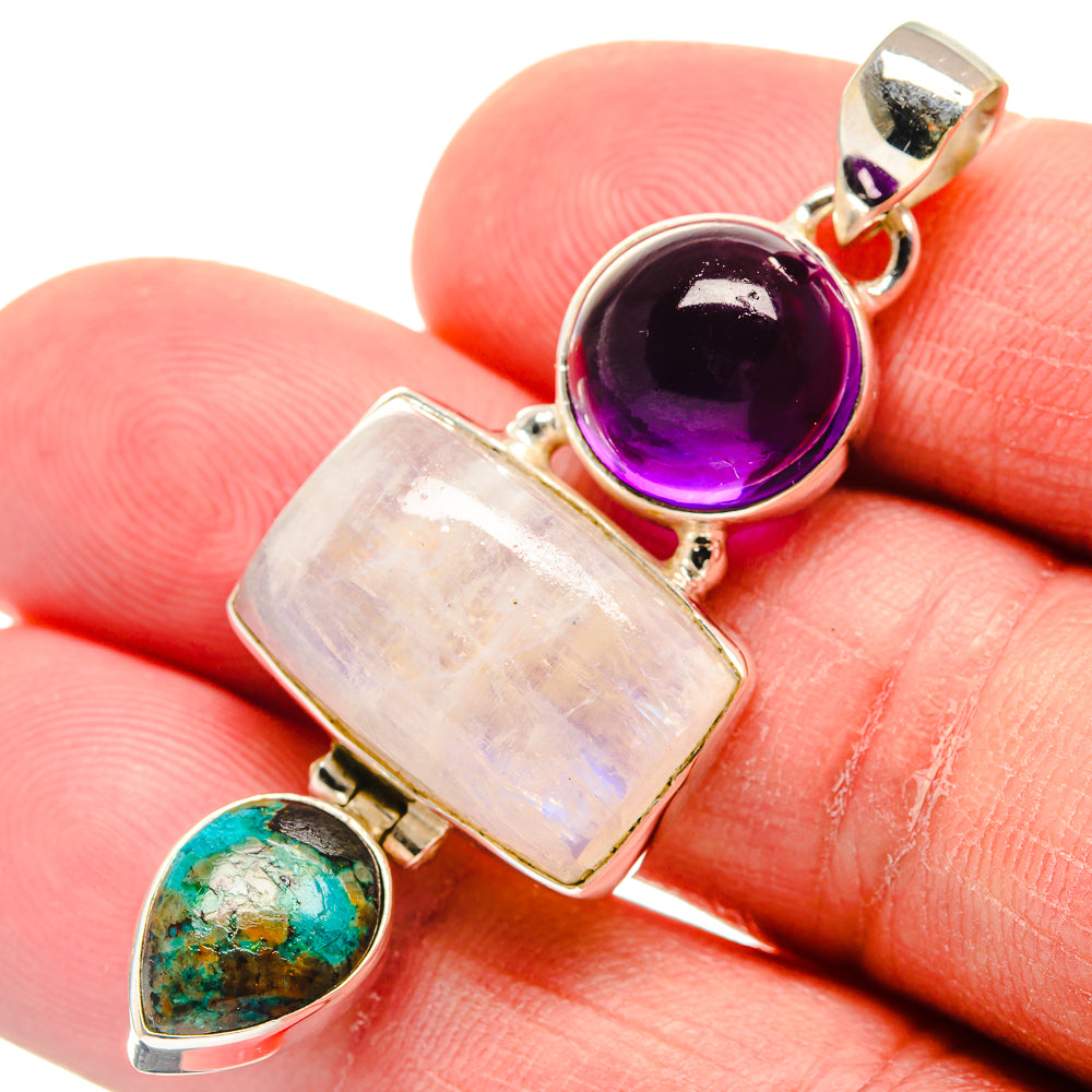 Rainbow Moonstone Pendants handcrafted by Ana Silver Co - PD22798