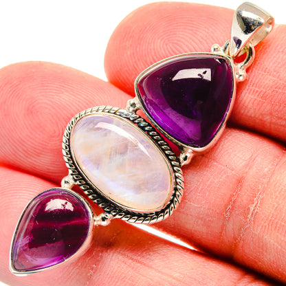 Rainbow Moonstone Pendants handcrafted by Ana Silver Co - PD22803