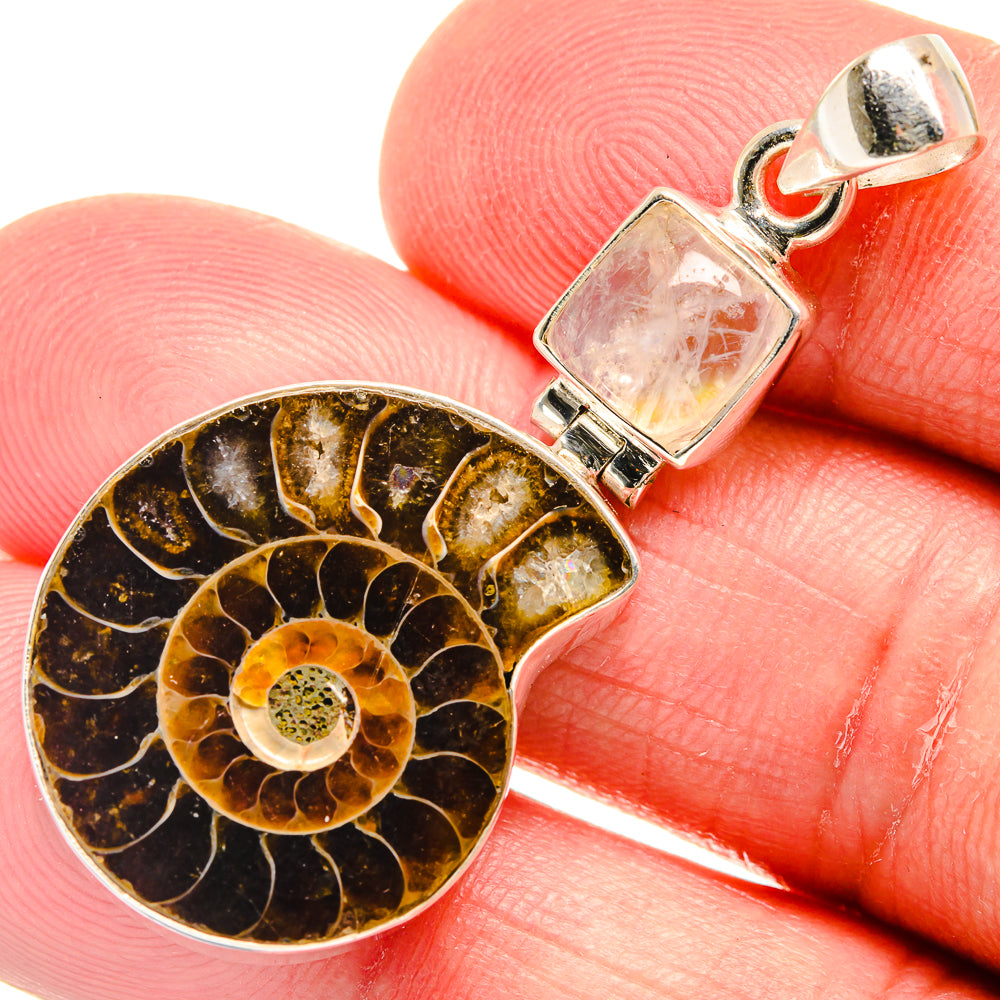 Ammonite Fossil Pendants handcrafted by Ana Silver Co - PD22828