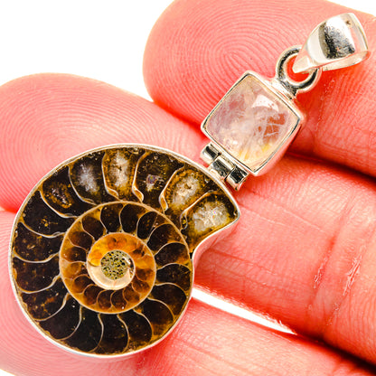 Ammonite Fossil Pendants handcrafted by Ana Silver Co - PD22828