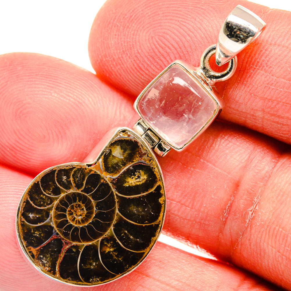 Ammonite Fossil Pendants handcrafted by Ana Silver Co - PD22830