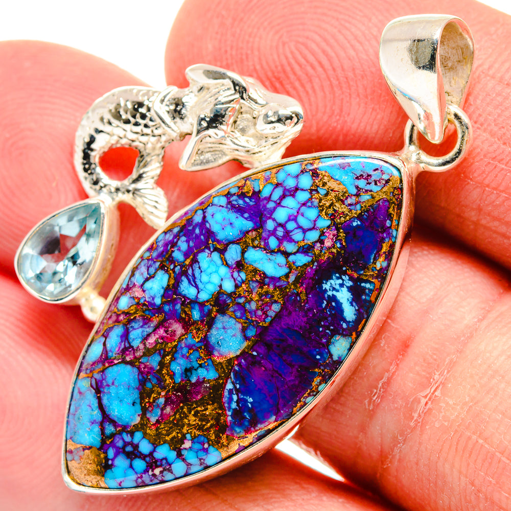 Spiny Oyster Turquoise Pendants handcrafted by Ana Silver Co - PD22831