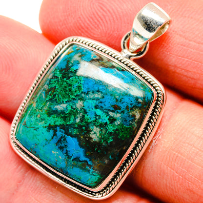 Chrysocolla In Malachite Pendants handcrafted by Ana Silver Co - PD22837