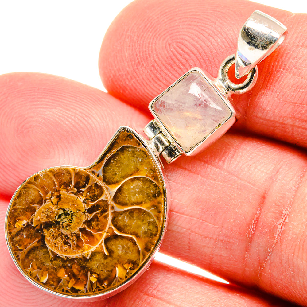 Ammonite Fossil Pendants handcrafted by Ana Silver Co - PD22839