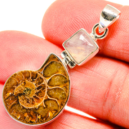 Ammonite Fossil Pendants handcrafted by Ana Silver Co - PD22839