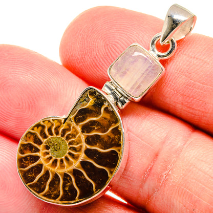 Ammonite Fossil Pendants handcrafted by Ana Silver Co - PD22855