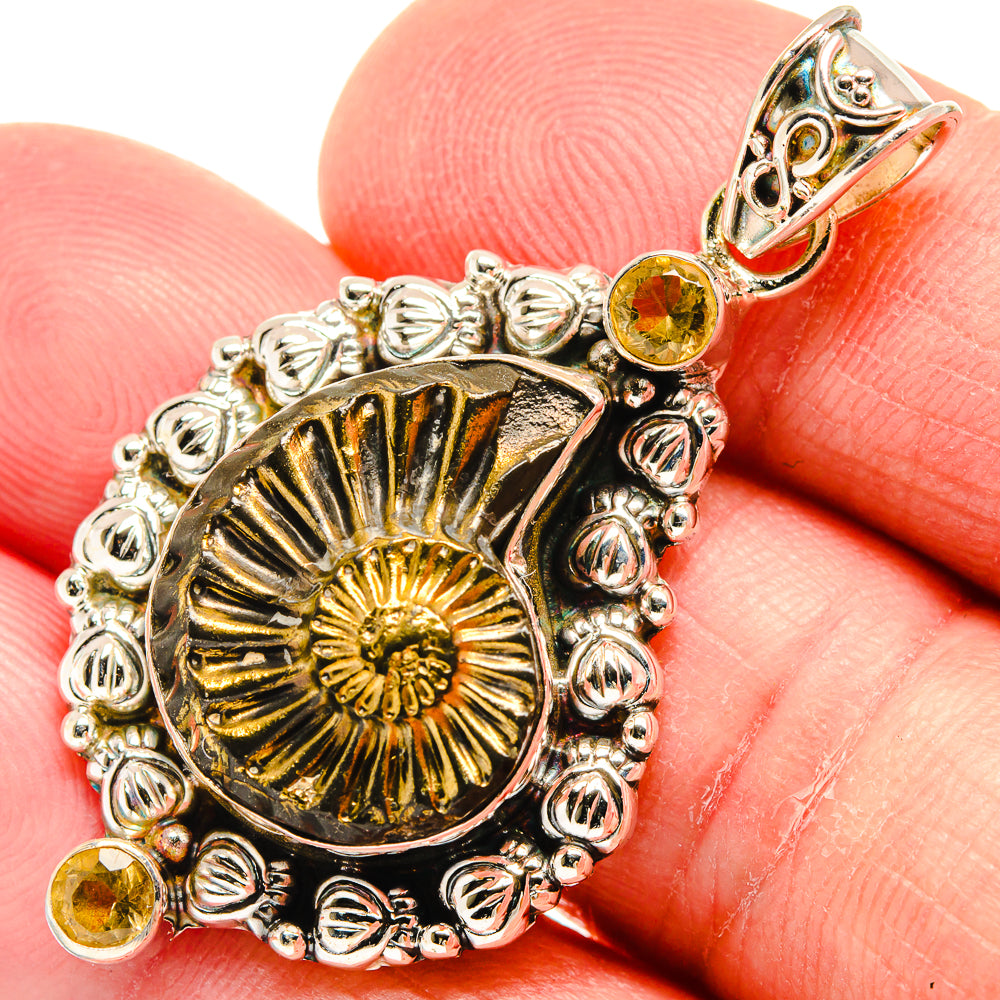 Pyrite Fossil Pendants handcrafted by Ana Silver Co - PD22860