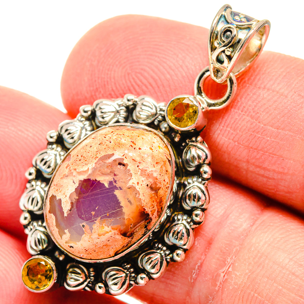 Mexican Fire Opal Pendants handcrafted by Ana Silver Co - PD22862
