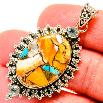Spiny Oyster Turquoise Pendants handcrafted by Ana Silver Co - PD22864