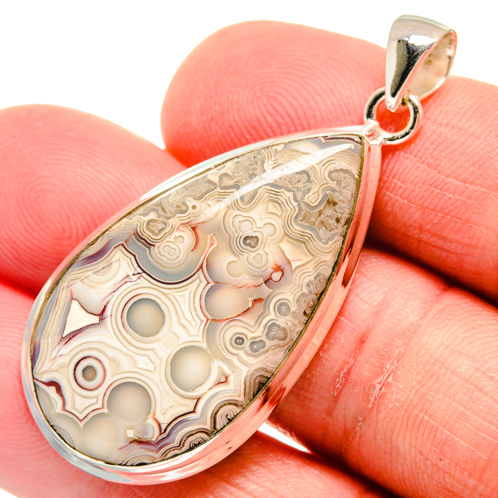 Laguna Lace Agate Pendants handcrafted by Ana Silver Co - PD22872